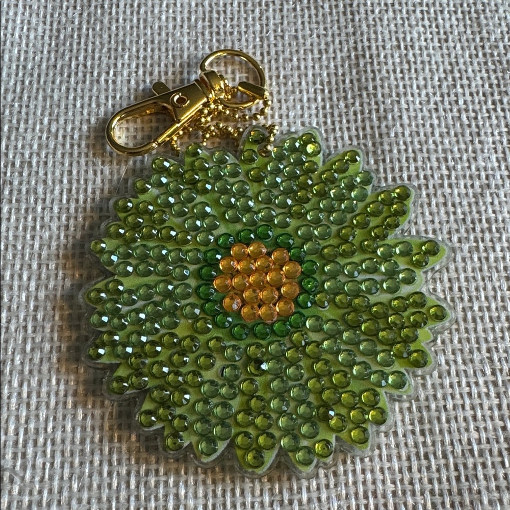 Double-sided Floral Crystal Key Holder/ Ornament/ Purse Bling